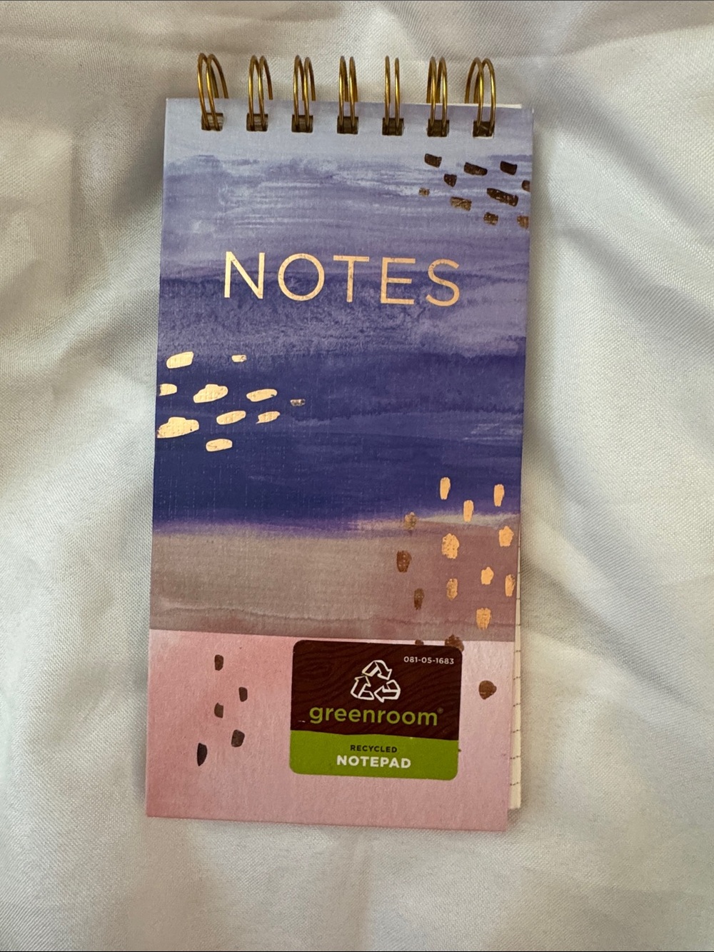 Greenroom Spiral Top 'NOTES' Recycled Notepad - Purple & Pink